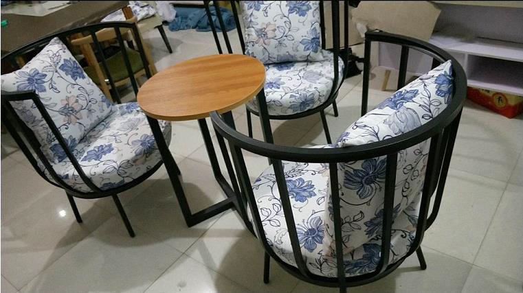 风雷铁艺 「圆韵·花间」系列 单人圆沙发椅 & 配套小圆几