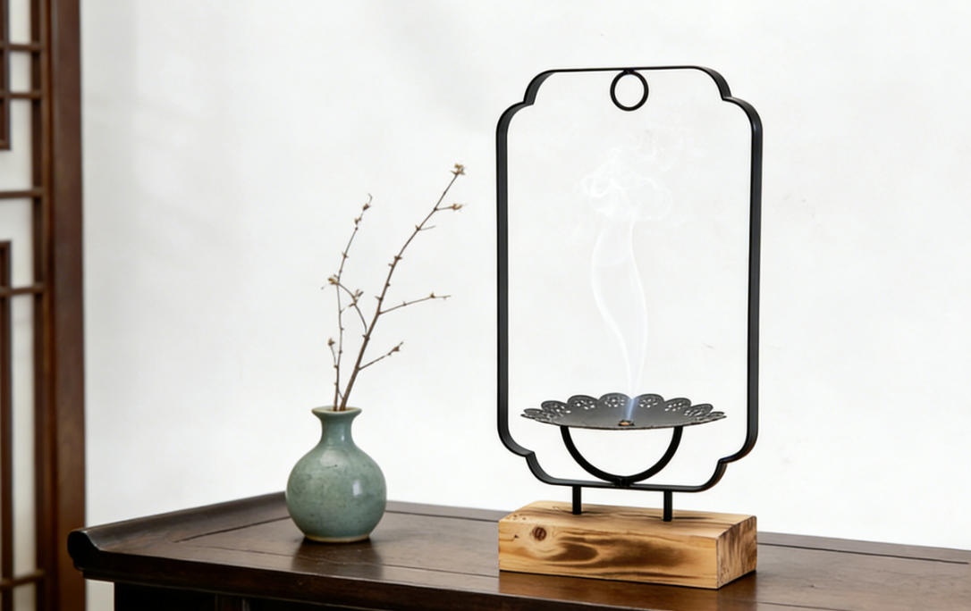 风雷铁艺·「棂月」古意焚香架