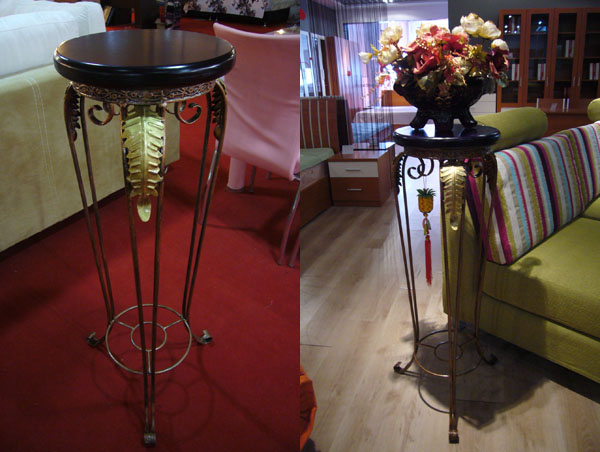 风雷铁艺 鎏金羽饰高脚花架