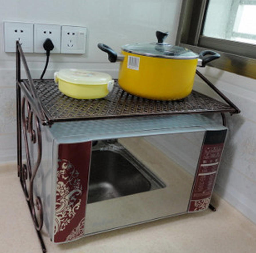 风雷铁艺 古典卷纹微波炉架