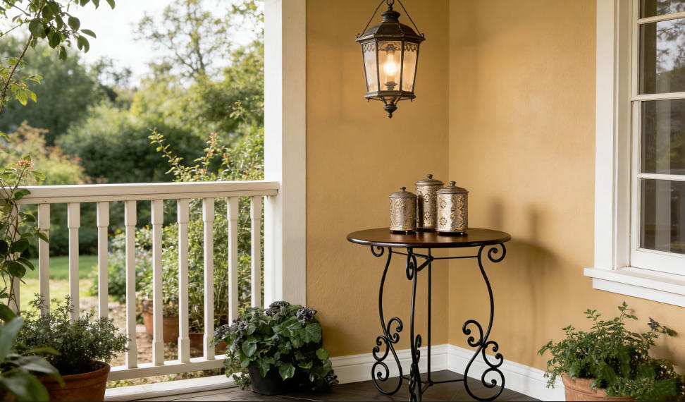 风雷铁艺复古圆几