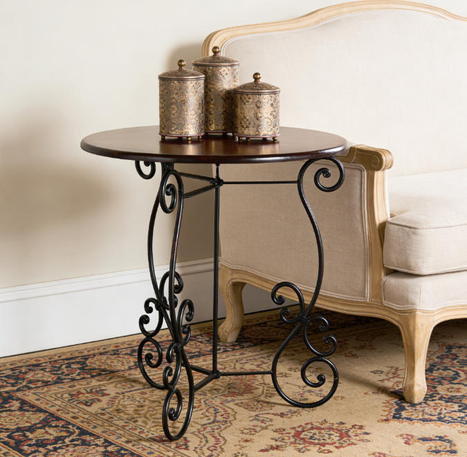 风雷铁艺复古圆几