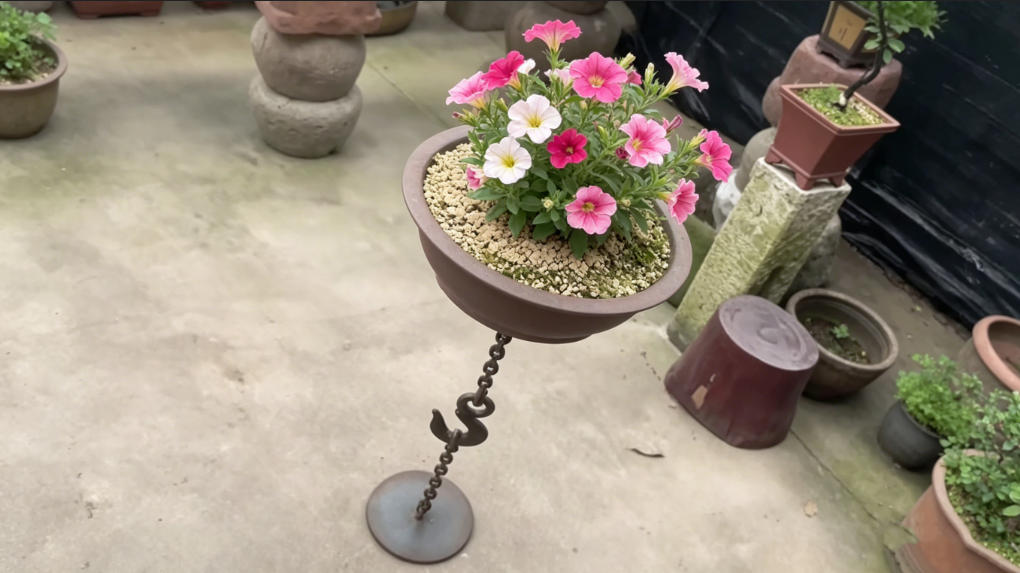 风雷铁艺·反重力视觉错觉花盆架